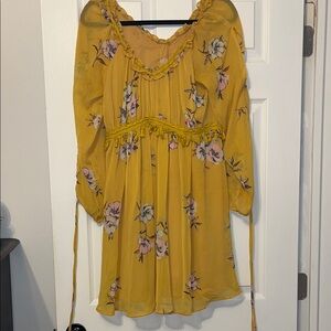 Moon River Yellow Floral Dress